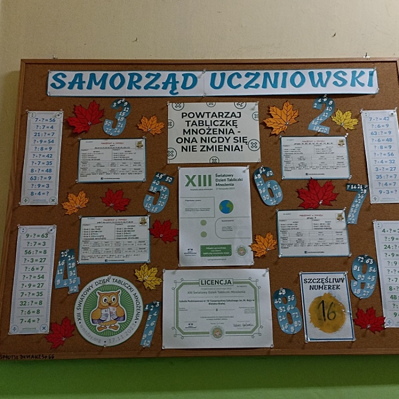 Gazetka Światowy Dzień Tabliczki Mnożenia