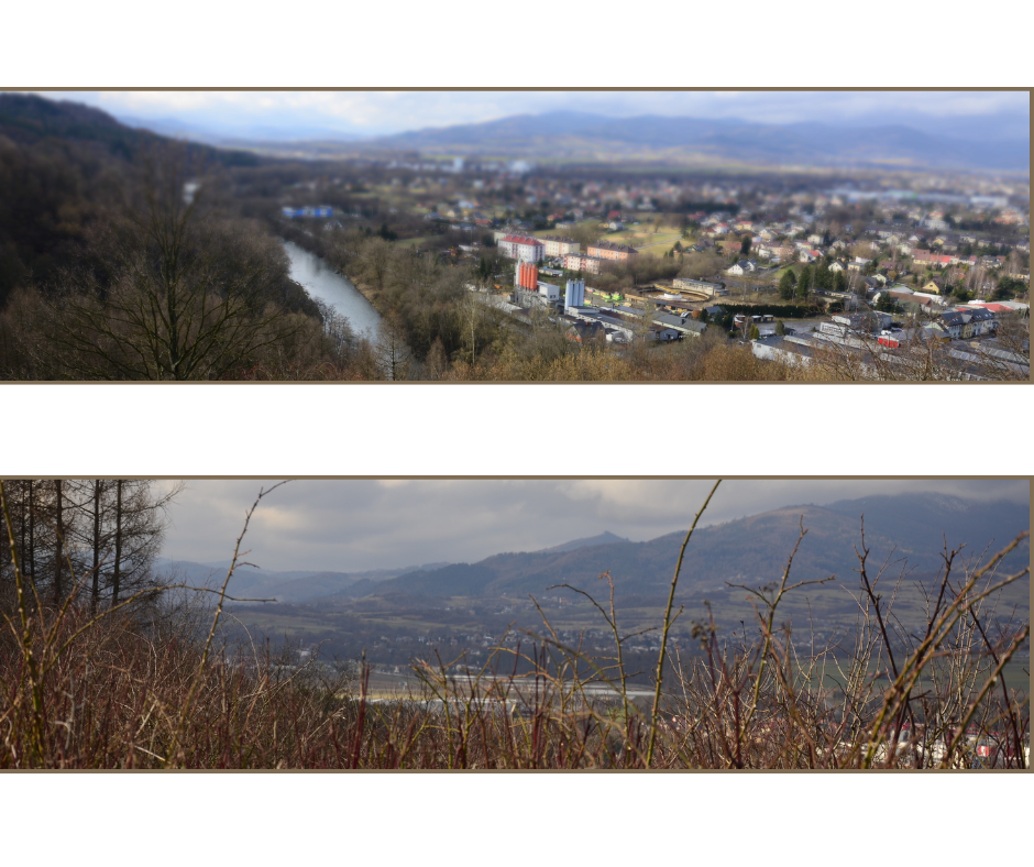 Panoramy z szlaku żółtego na Grojec