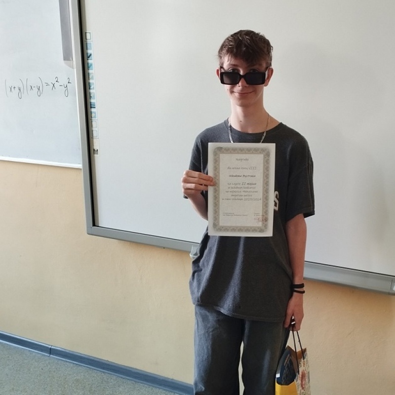 Nagrodzony uczestnik z klasy ósmej