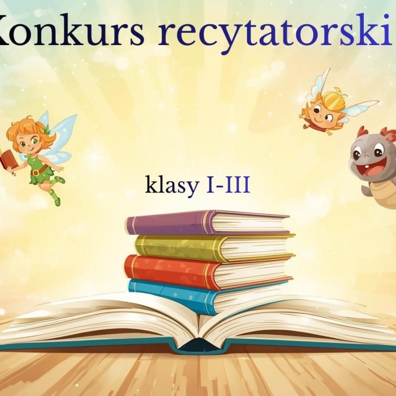 plakat z napisem konkurs recytatorski