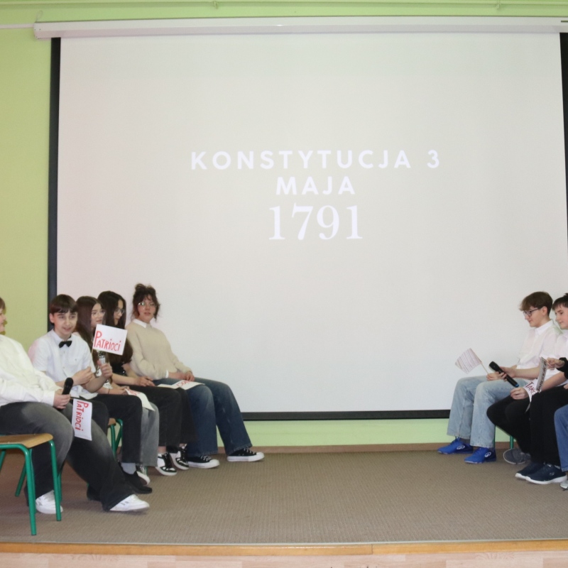 slajd z napisem Konstytucja 3 Maja