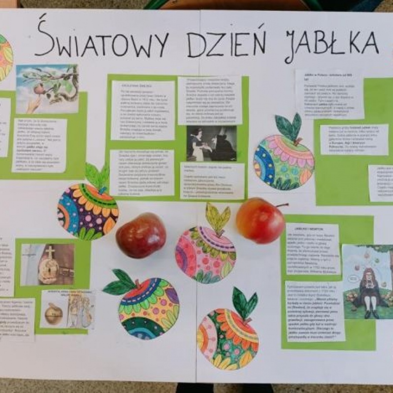 plakat z napisem światowy dzień jabłka