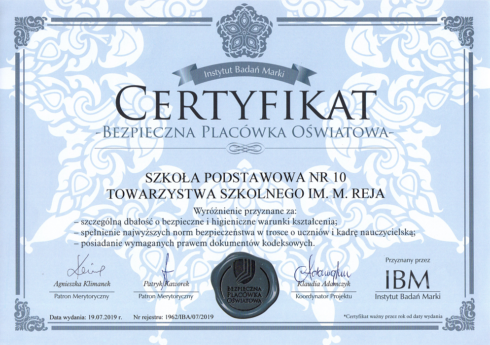 Certyfikat Bezpieczeństwa