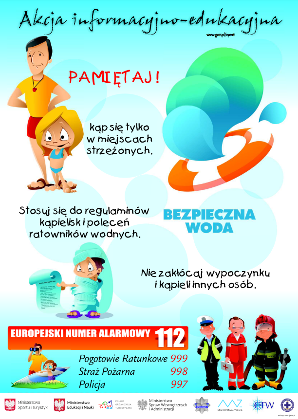 Plakat akcja informacyjna "Bezpieczna woda"