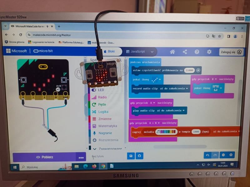 foto:  Zajęcia z micro:bit